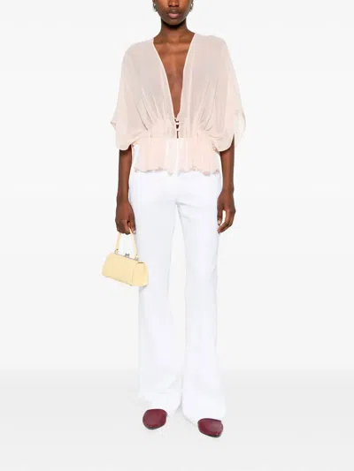 Max Mara Cotton Pants In White