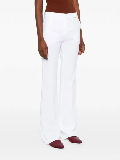 Max Mara Cotton Pants In White