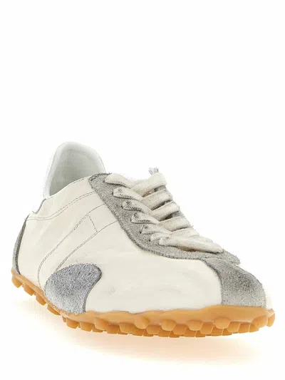 Maison Margiela Sneakers Sprinters In Suede And Leather With Vintage Finish In Gray