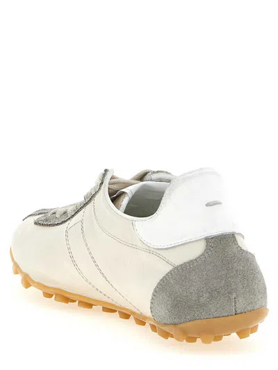 Maison Margiela Sneakers Sprinters In Suede And Leather With Vintage Finish In Gray