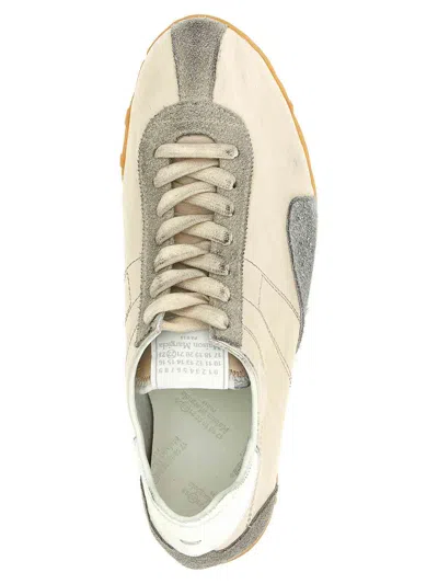 Maison Margiela Sneakers Sprinters In Suede And Leather With Vintage Finish In Gray