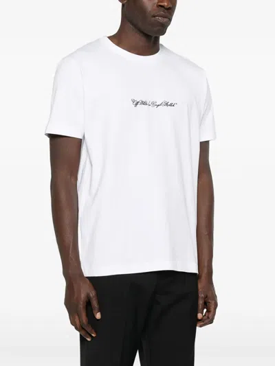 Off-white Script Arrow Cotton T-shirt In White