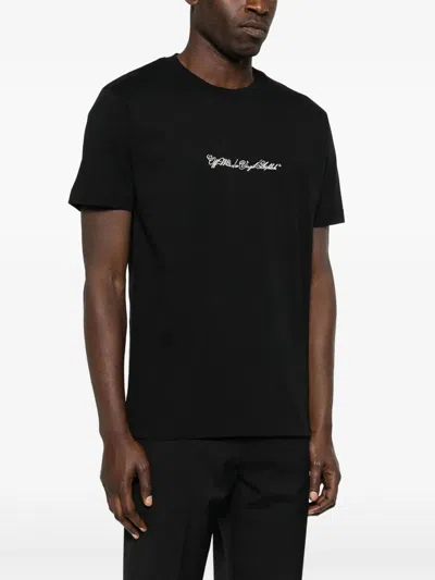 Off-white Arrow Script Short-sleeve T-shirt In Black
