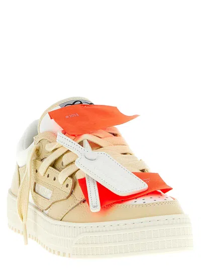 Off-white Perforated Leather Sneaker In Brown