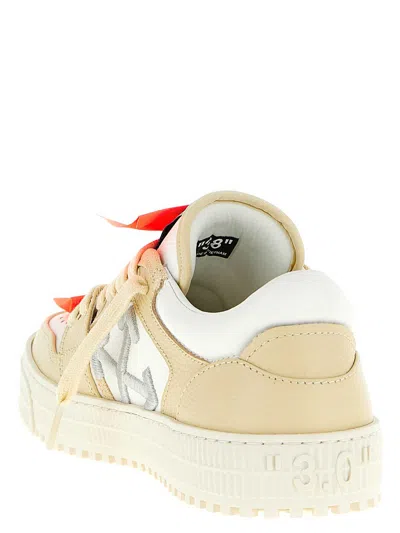 Off-white Perforated Leather Sneaker In Brown