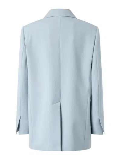 Pinko Blazer Double Breasted Notched Lapels Pockets In Blue