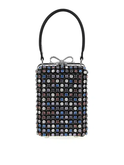 Self-portrait Mini Handbag With Multi-colored Crystal Surface And Bow Closure In Multi