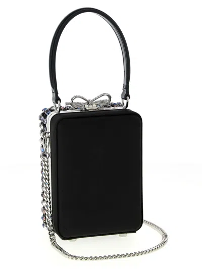Self-portrait Mini Handbag With Multi-colored Crystal Surface And Bow Closure In Multi