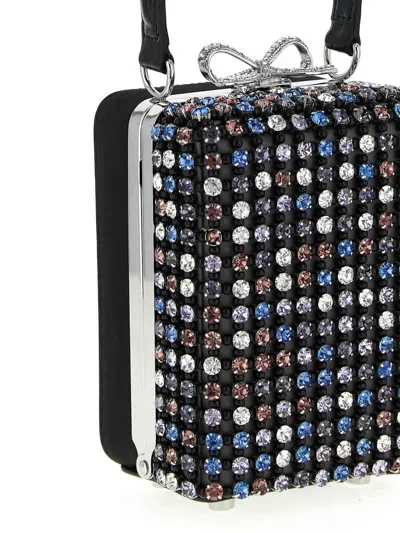 Self-portrait Mini Handbag With Multi-colored Crystal Surface And Bow Closure In Multi