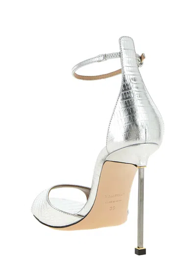 Tom Ford Women Silver Leather Heels, 7.5 Luxury Pumps & Heels For Women Darveys In Silver