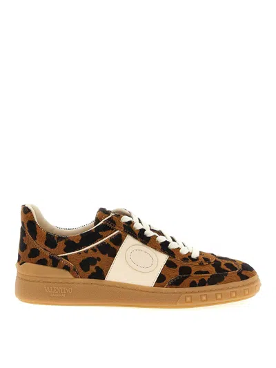Valentino Garavani Upvillage Trainer In Pony-effect Calfskin Leather Woman Animal Print 39.5 In Animal Print