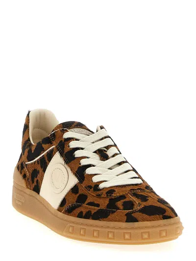 Valentino Garavani Upvillage Trainer In Pony-effect Calfskin Leather Woman Animal Print 39.5 In Animal Print