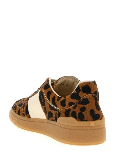 Valentino Garavani Upvillage Trainer In Pony-effect Calfskin Leather Woman Animal Print 39.5 In Animal Print