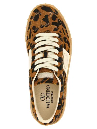 Valentino Garavani Upvillage Trainer In Pony-effect Calfskin Leather Woman Animal Print 39.5 In Animal Print