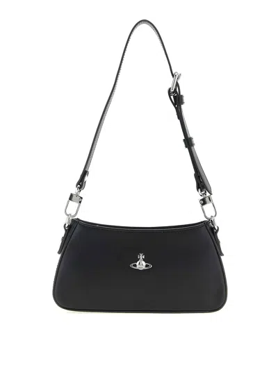 Vivienne Westwood Tasha Shoulder Phone Bag Faux Leather Black-3d-orb