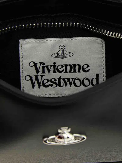 Vivienne Westwood Tasha Shoulder Phone Bag Faux Leather Black-3d-orb