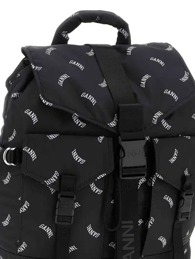 Ganni Re-tech Backpack In Black