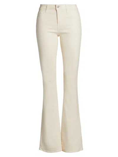 L'agence Kendra Flared Cut Jeans In White