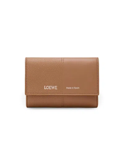 Loewe Textured Panel Wallet In Brown