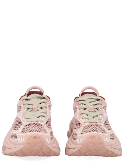 Ash Mesh Sneakers Rubber Sole Pull Tab In Pink