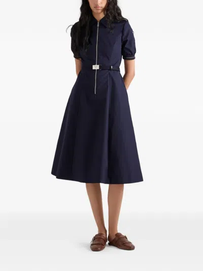 Prada Kleid Aus Popeline In Blue