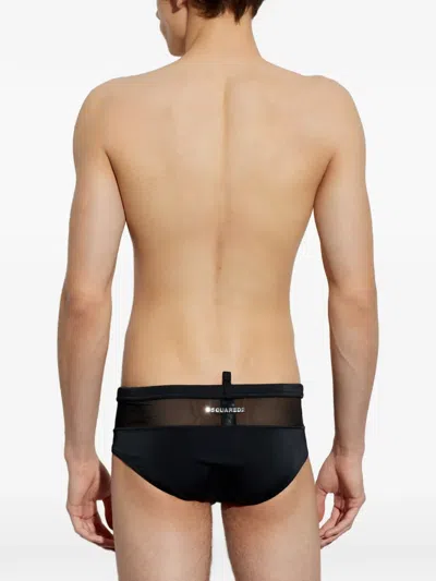 Dsquared2 Mesh Panel Swim Briefs In Black