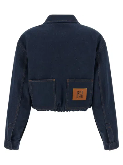 Fendi Ff Reverse Puffer Jackets Blue In Blue