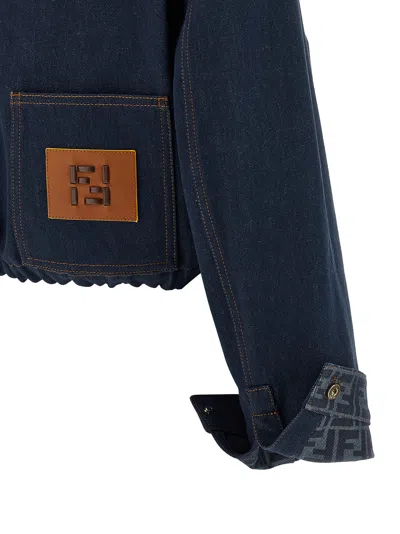 Fendi Ff Reverse Puffer Jackets Blue In Blue