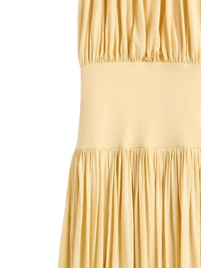 Totême Soft Gathered Halter Midi Bubble Dress In Yellow
