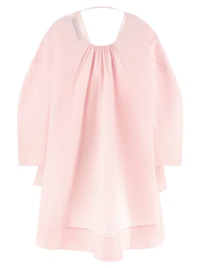 Jacquemus Paysan Oversized Cotton-blend Mini Dress In Pink
