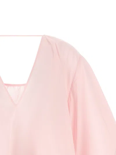 Jacquemus Paysan Oversized Cotton-blend Mini Dress In Pink