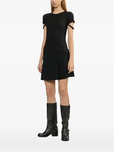 Helmut Lang Cutout Sleeve Top In Multi