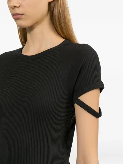 Helmut Lang Cutout Sleeve Top In Multi
