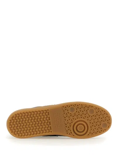 Maison Margiela Casual Low Top Sneakers With Suede Panels In Black