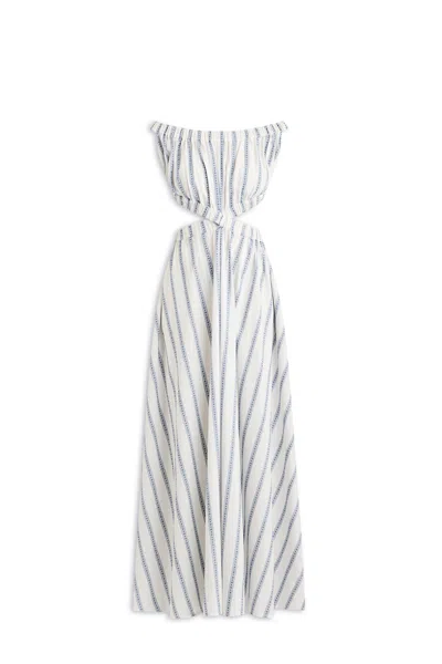 Scanlan Theodore Stripe Braided Gathered Dress In Multi