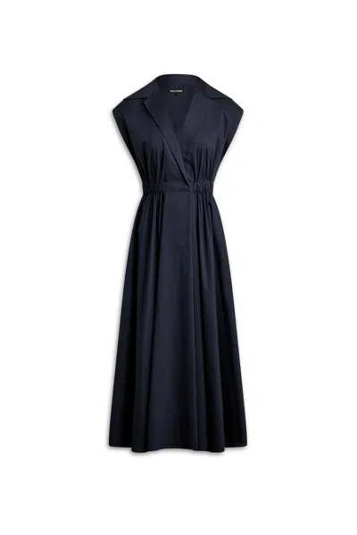 Scanlan Theodore Parachute Cotton Cap Sleeve Dress In Blue