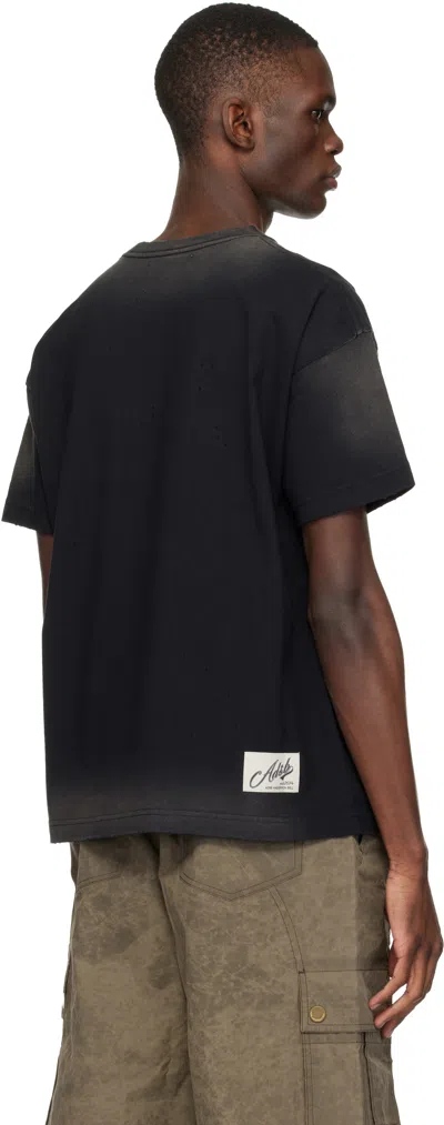 Andersson Bell Black Essential Spray Wash Heart Message T-shirt In Multi