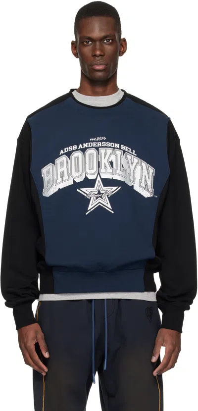 Andersson Bell Logo Layered Sweatshirt In Blue
