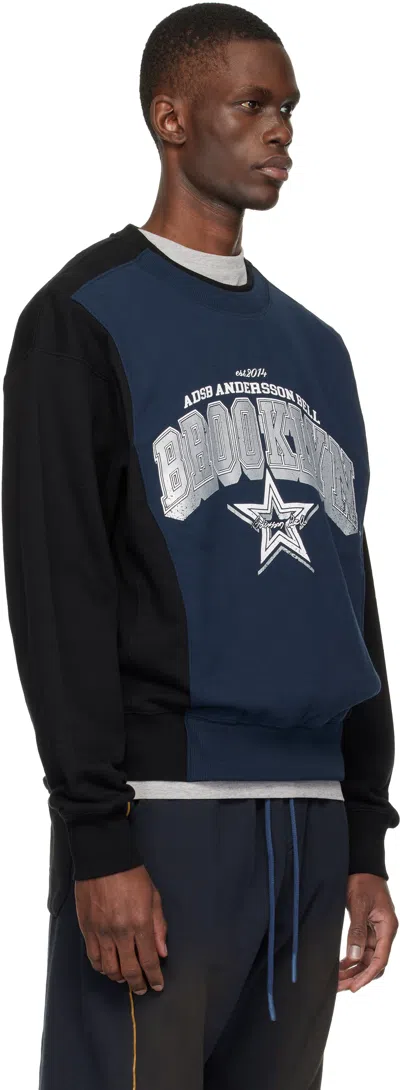 Andersson Bell Logo Layered Sweatshirt In Blue