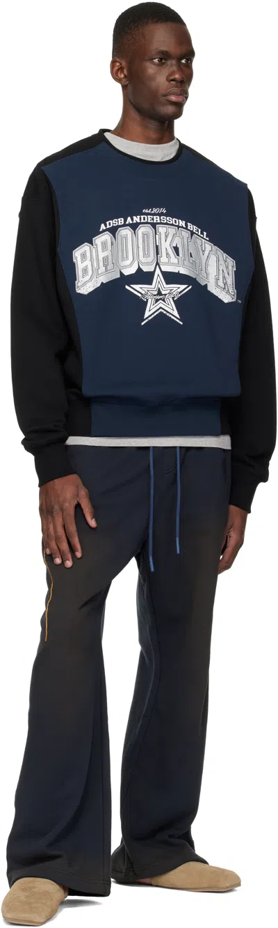 Andersson Bell Logo Layered Sweatshirt In Blue