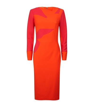 Antonio Berardi Bicolour Pencil Dress In Orange