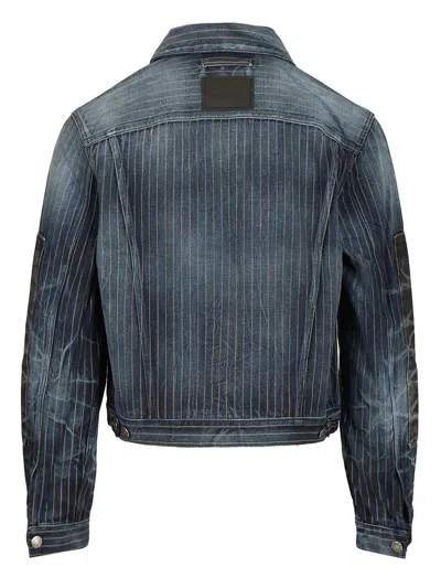 Acne Studios Men Patchwork Denim Jacket In Blue