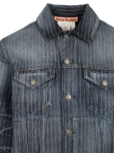 Acne Studios Men Patchwork Denim Jacket In Blue