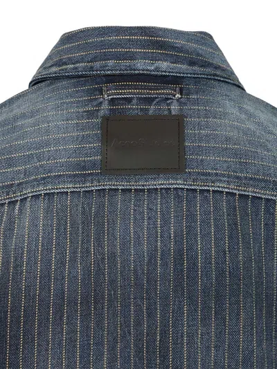Acne Studios Men Patchwork Denim Jacket In Blue
