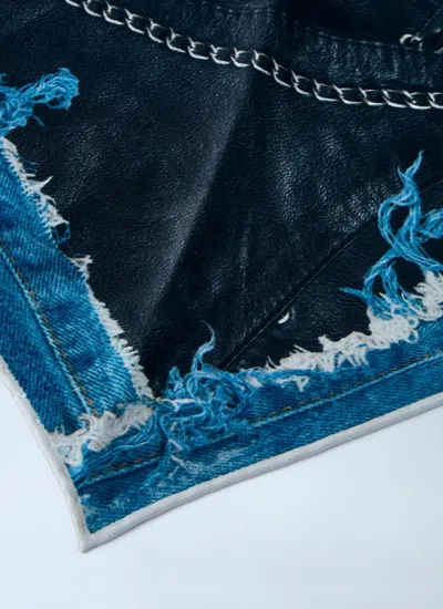 Acne Studios Women Printed Silk Scarf In Blue