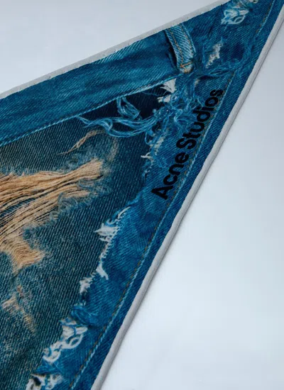 Acne Studios Women Printed Silk Scarf In Blue