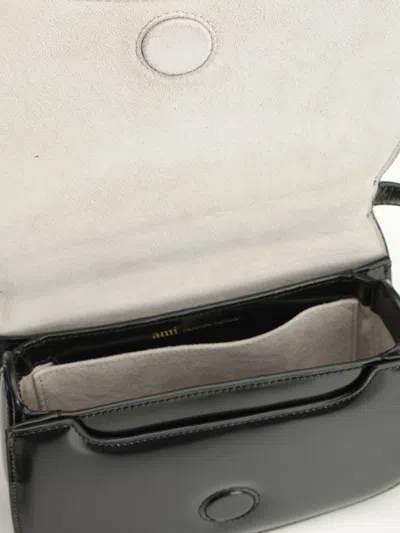 Ami Alexandre Mattiussi Black Handbag With Adc Patch On The Front And Adjustable And Removable Shoulder Strap In Leather Wom