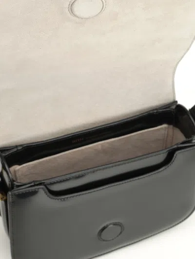 Ami Alexandre Mattiussi Paris Paris Black Shoulder Bag With Adc Plaque On The Front And Adjustable Shoulder Strap In Leather