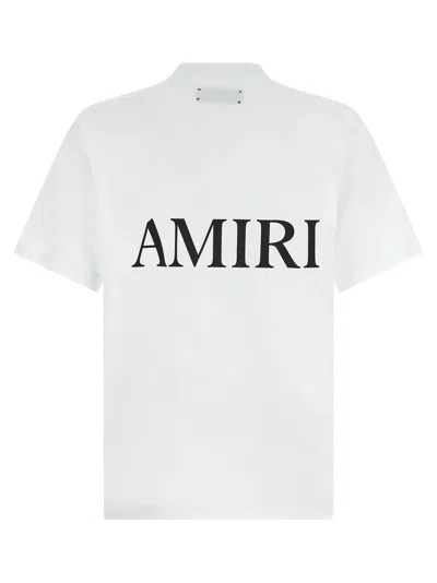 Amiri White Crewneck T-shirt With Logo Print On The Front And Logo Lettering On The Rear In Cotton M In White