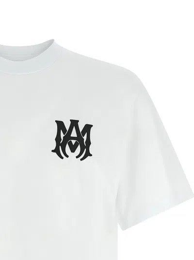 Amiri White Crewneck T-shirt With Logo Print On The Front And Logo Lettering On The Rear In Cotton M In White